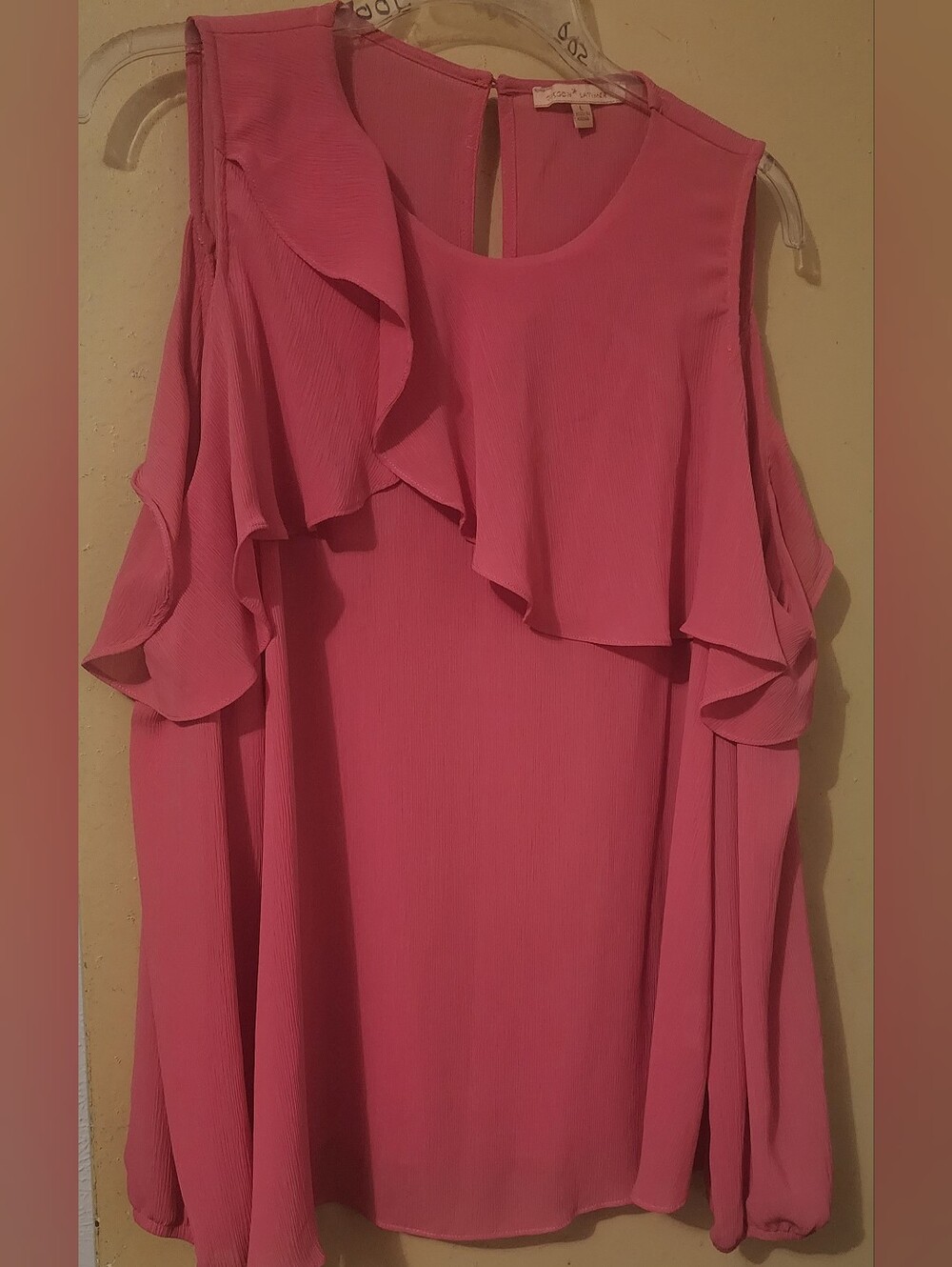 Pink Cut Out Sleeve Top